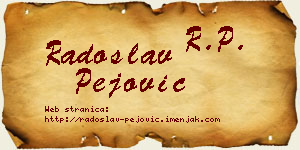 Radoslav Pejović vizit kartica